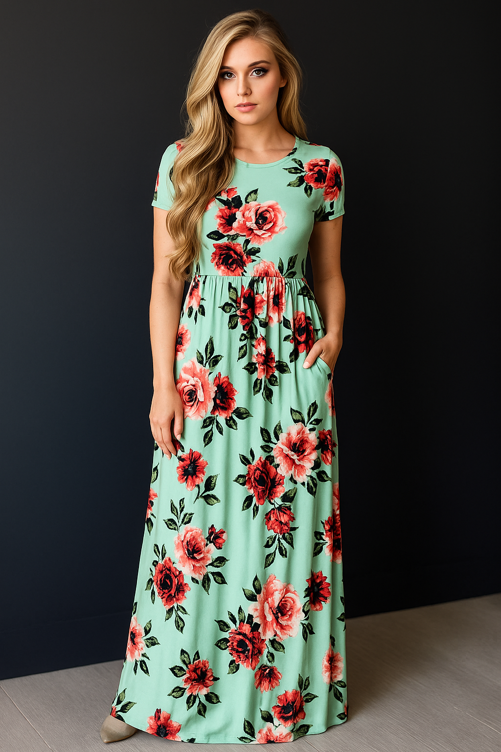 Boho Beach Floral Maxi Dress – Plus Size Summer Evening Wear for Women