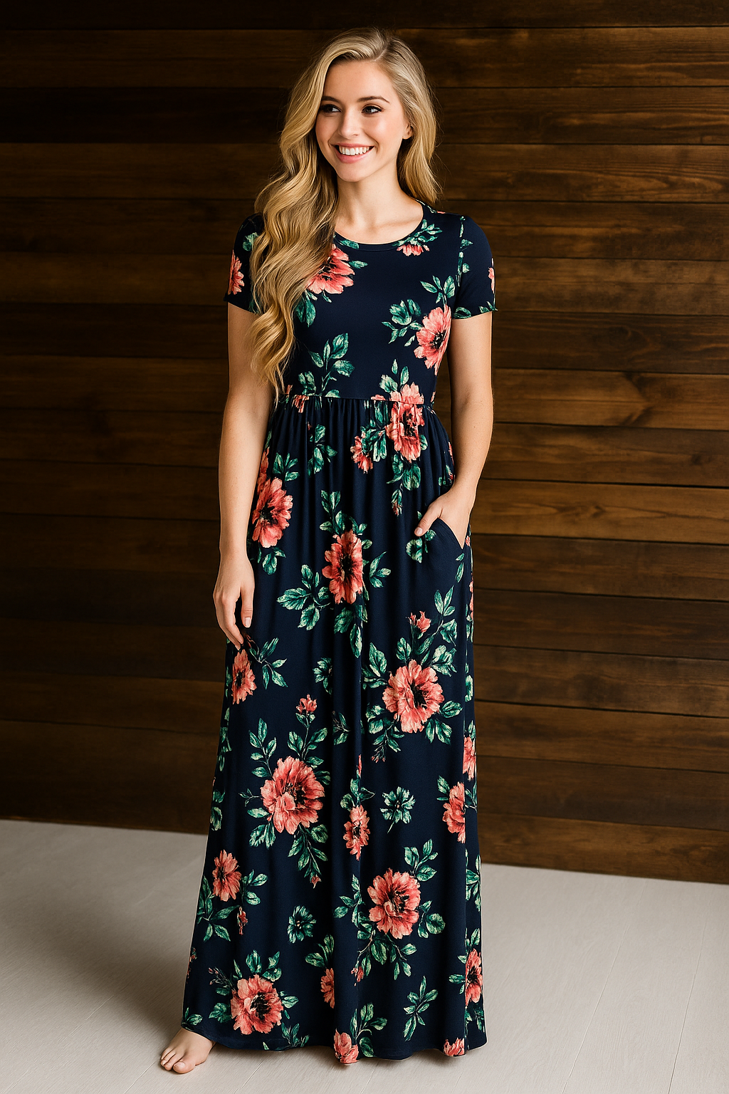 Boho Beach Floral Maxi Dress – Plus Size Summer Evening Wear for Women