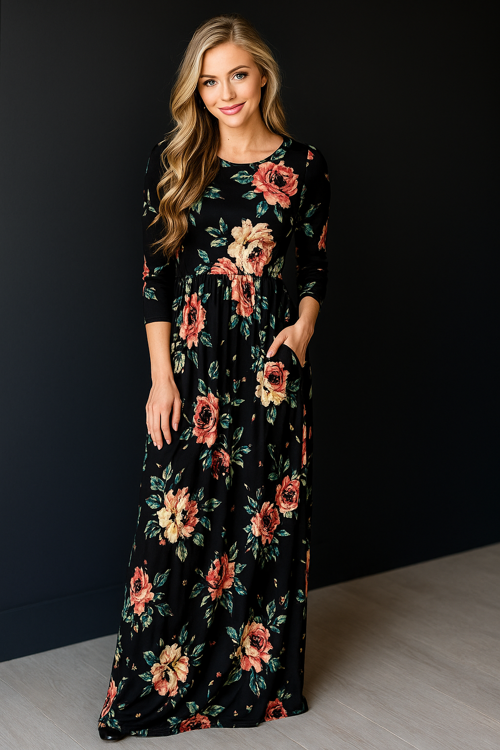 Boho Beach Floral Maxi Dress – Plus Size Summer Evening Wear for Women