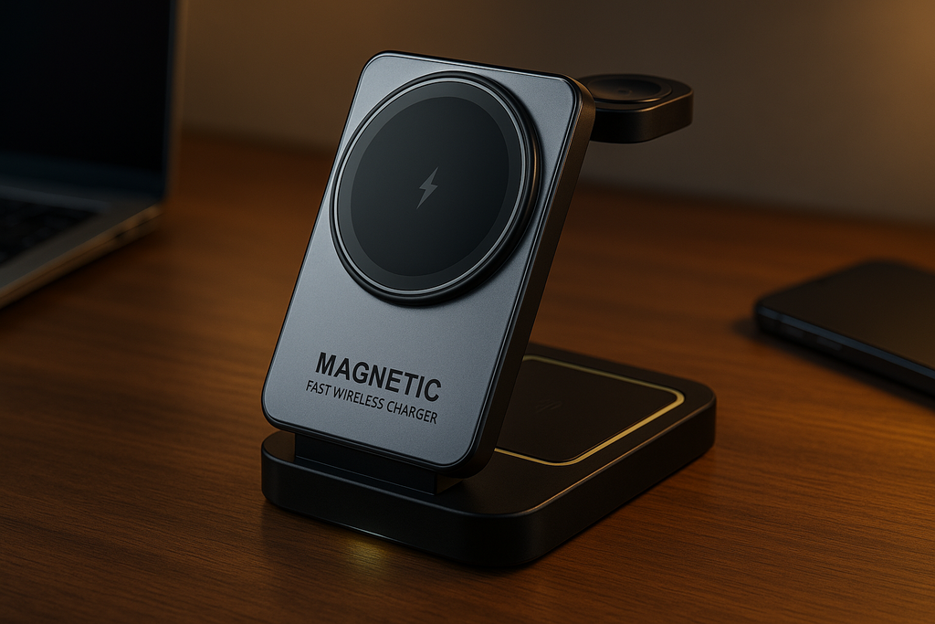 3-in-1 Magnetic Wireless Charger – 15W Foldable Fast Charger for Apple