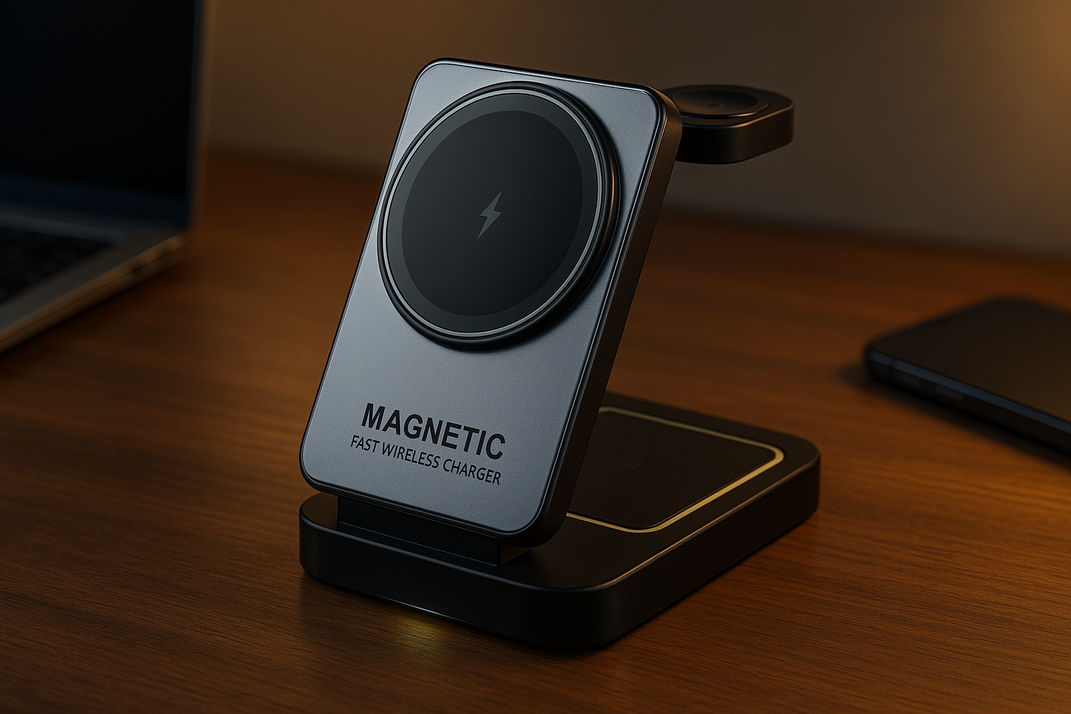 3-in-1 Magnetic Wireless Charger – 15W Foldable Fast Charger for Apple