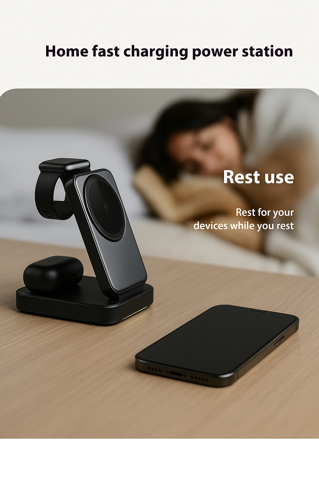 3-in-1 Magnetic Wireless Charger – 15W Foldable Fast Charger for Apple
