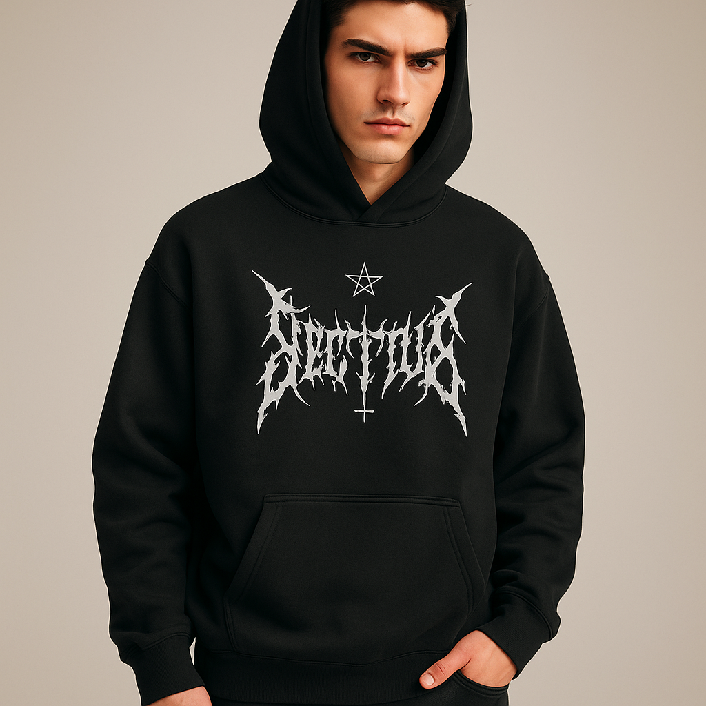 Vintage Washed Black Hoodie – Oversized Distressed Streetwear