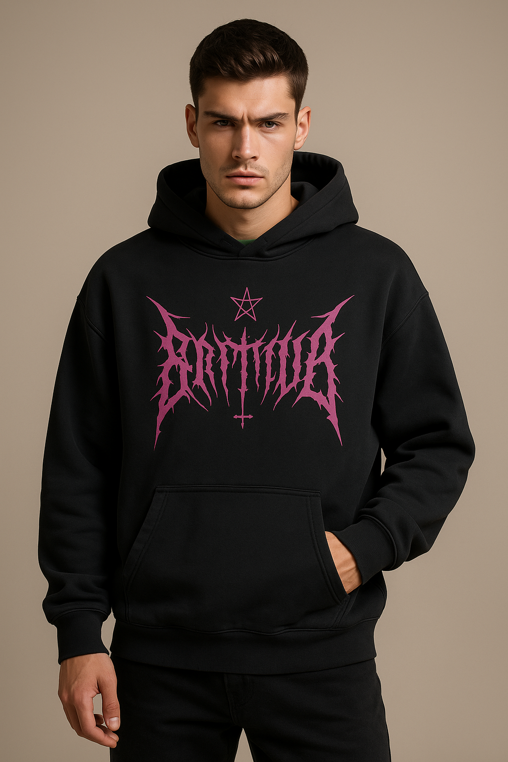 Vintage Washed Black Hoodie – Oversized Distressed Streetwear