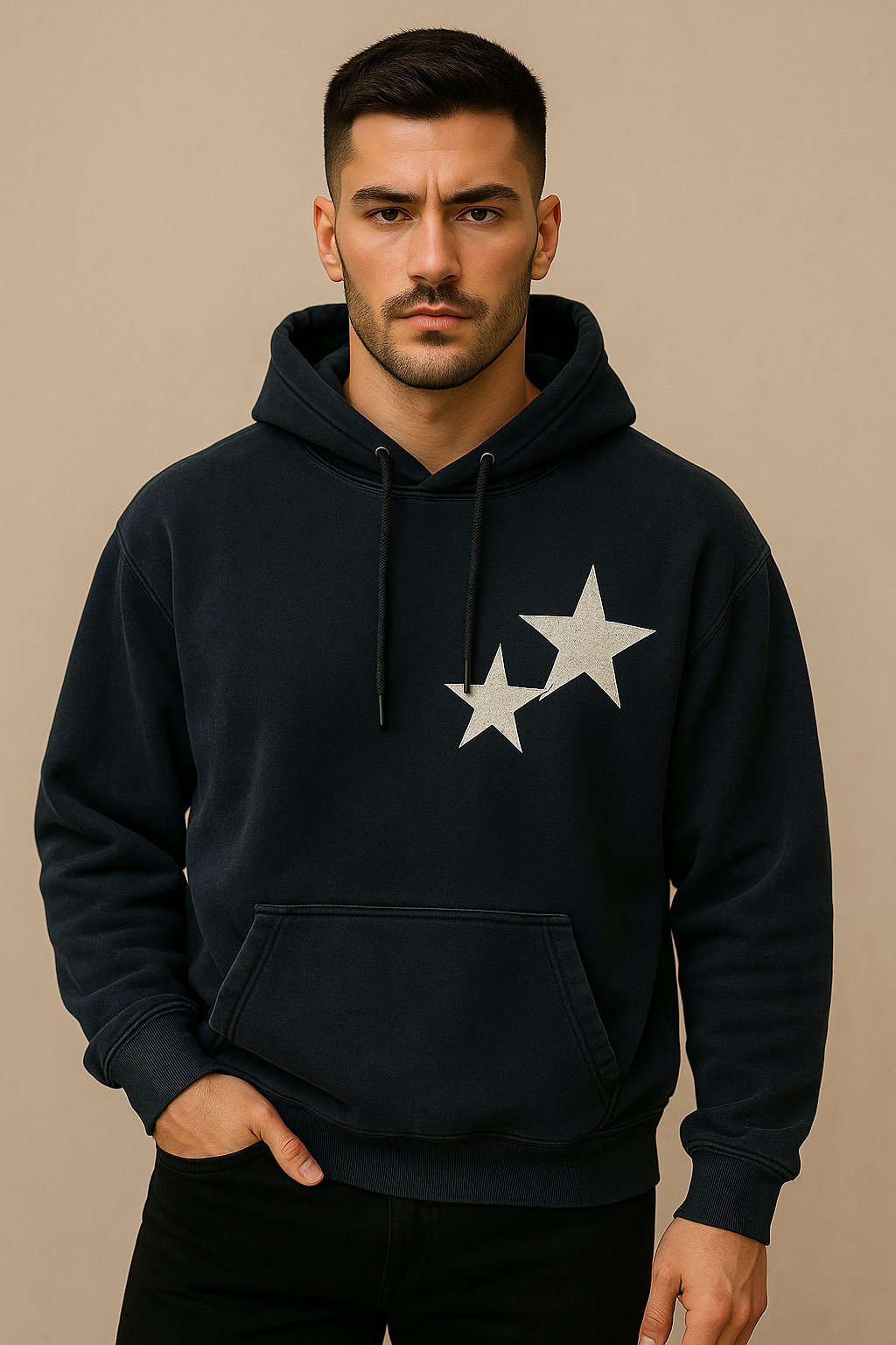 XINGX Men's Graphic Black Hoodie – Bold Streetwear Style