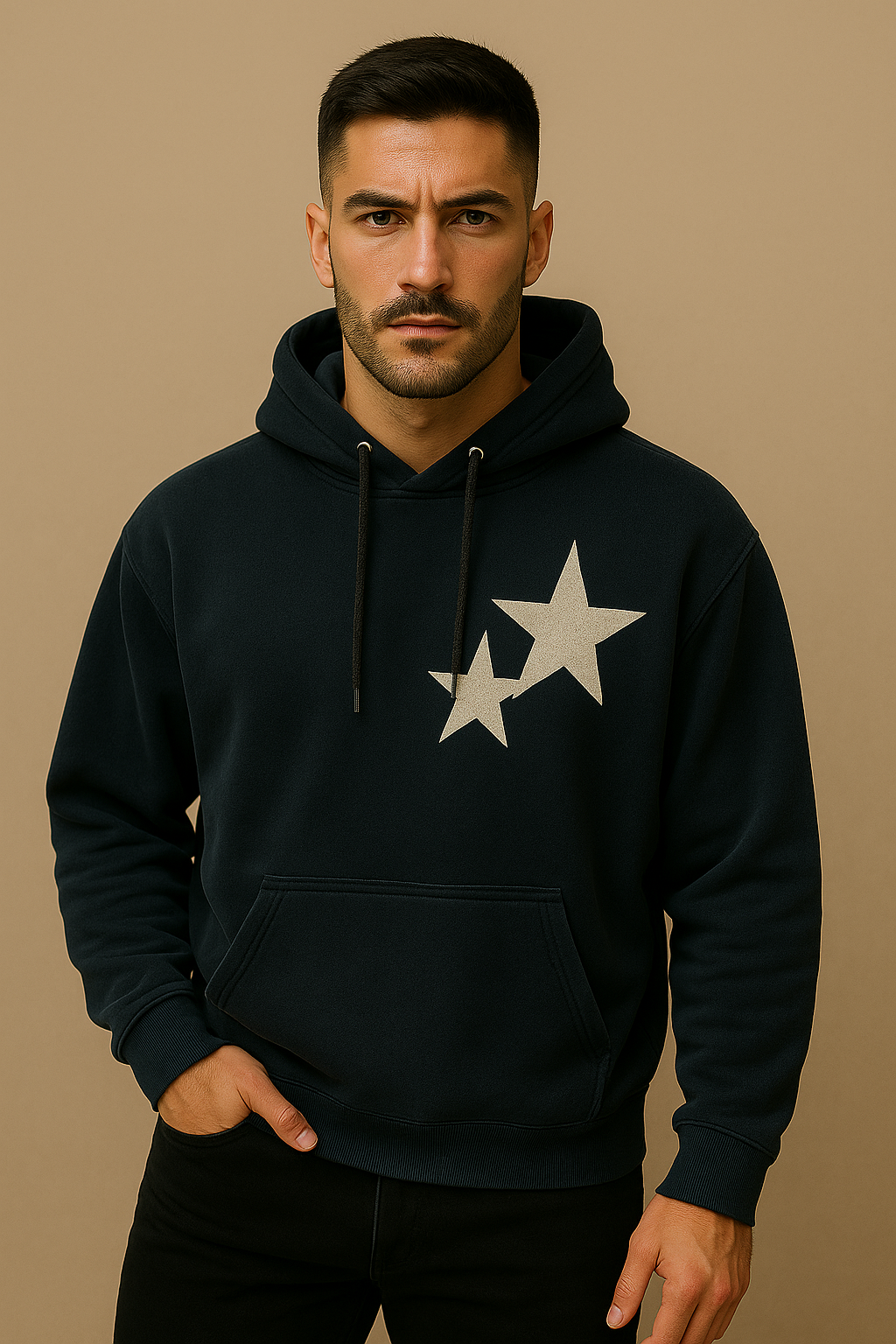XINGX Men's Graphic Black Hoodie – Bold Streetwear Style