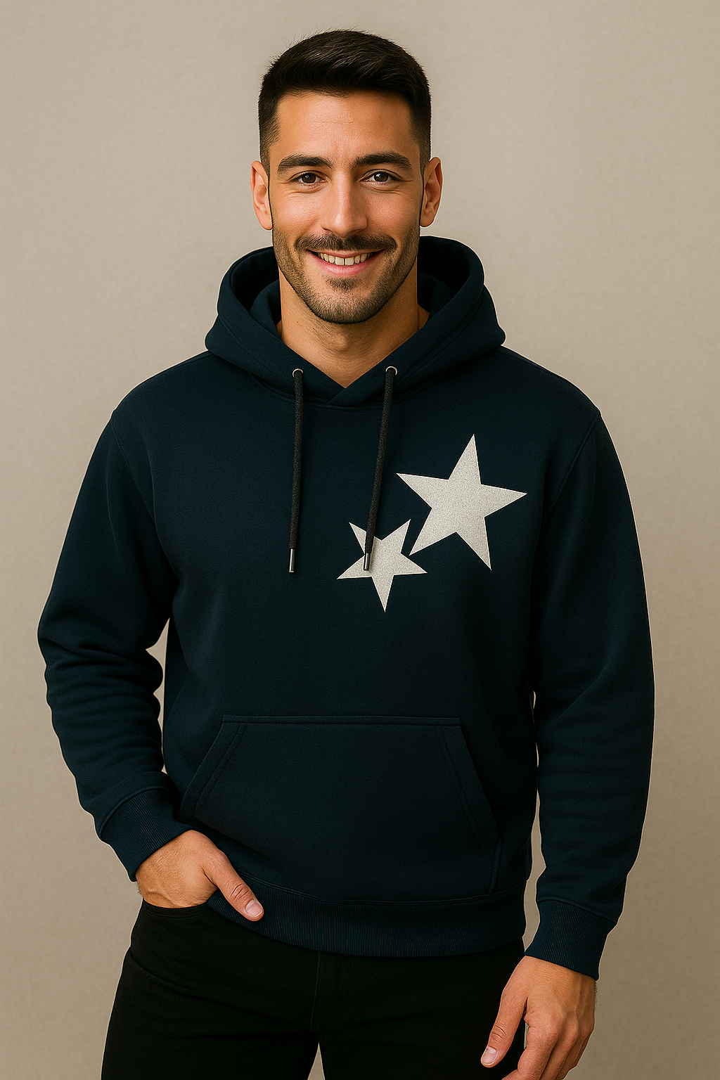 XINGX Men's Graphic Black Hoodie – Bold Streetwear Style