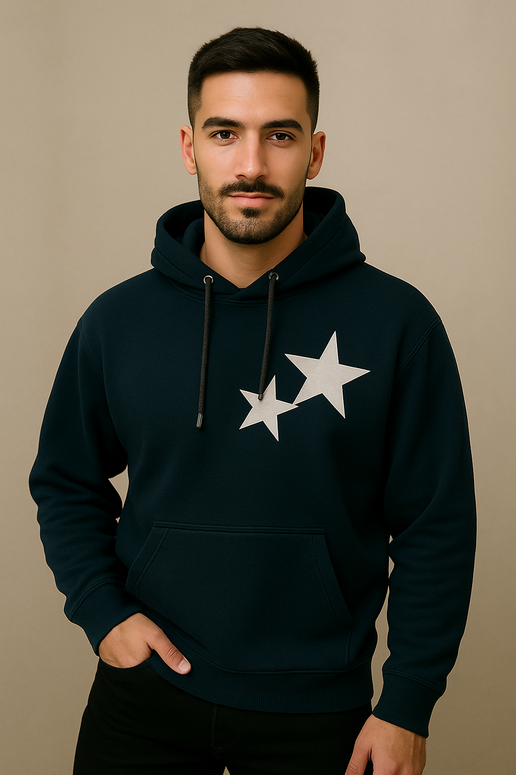 XINGX Men's Graphic Black Hoodie – Bold Streetwear Style