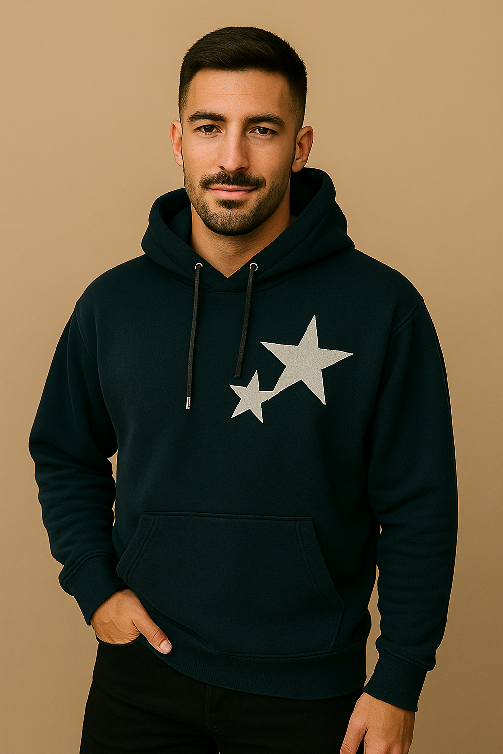 XINGX Men's Graphic Black Hoodie – Bold Streetwear Style