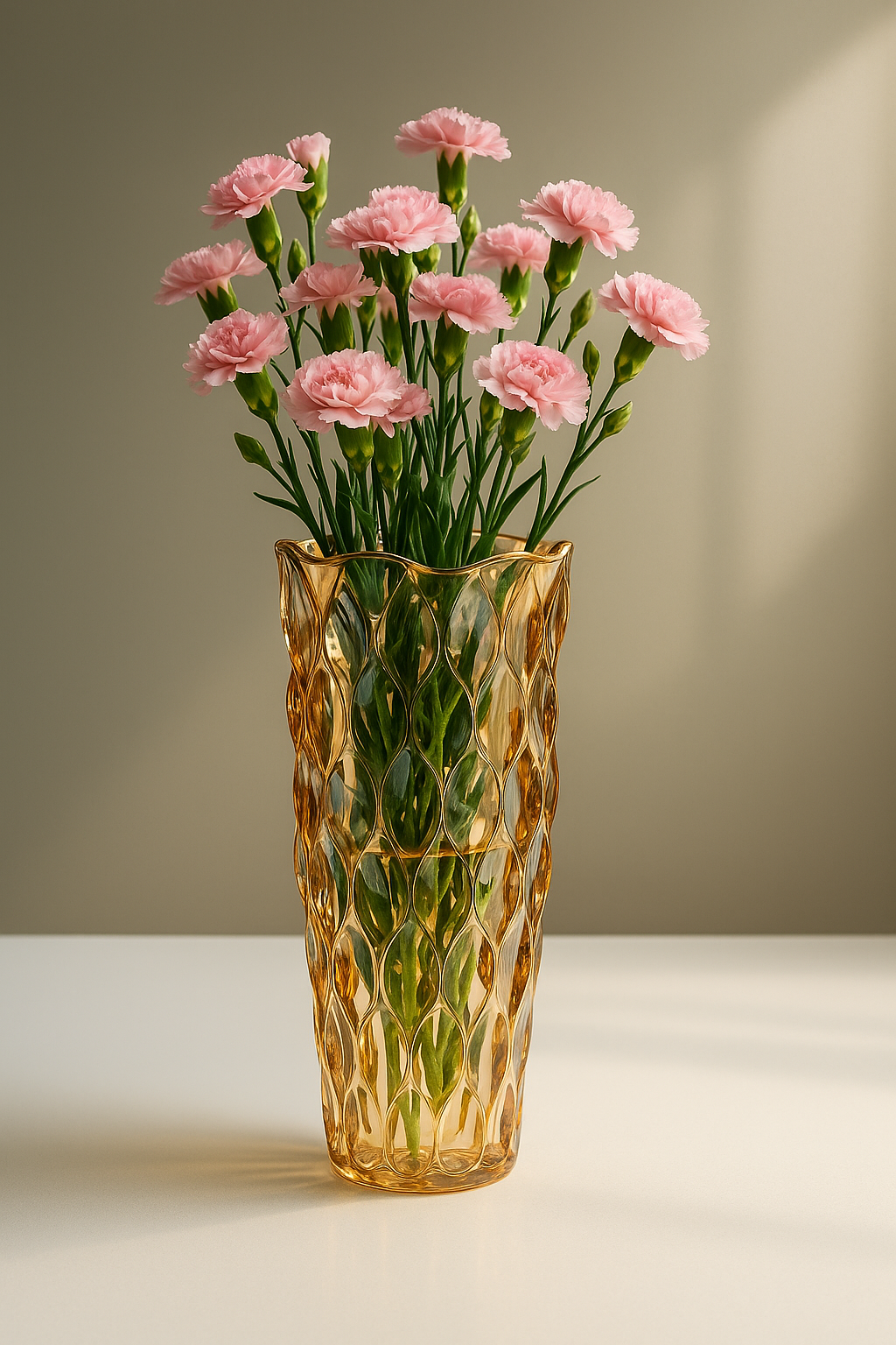 Elegant Crystal Glass Vase – Luxury Home Décor Flower Arrangement