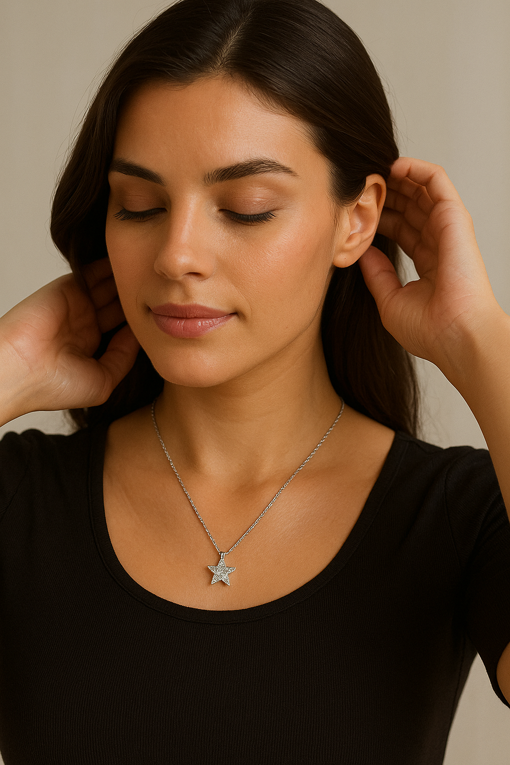 Magnetic Star Necklace – Dainty Rhinestone Clavicle Chain for Women