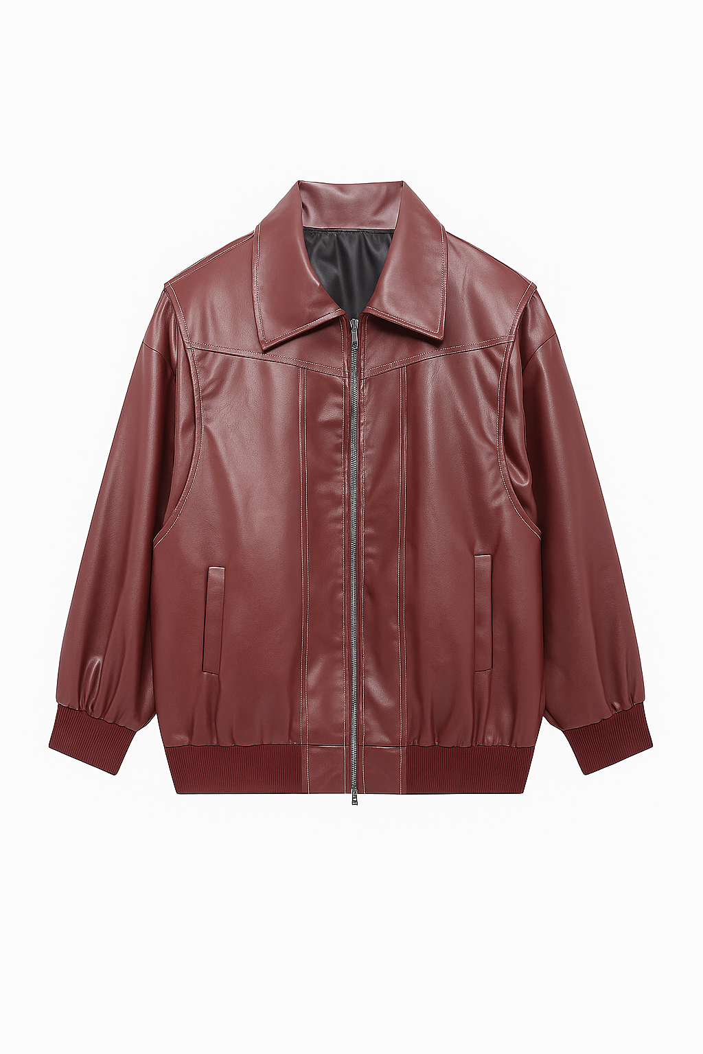 Women’s Oversized Moto Biker Zip Jacket