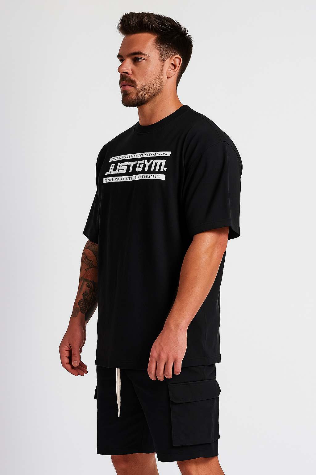 Muscle-Fit Bodybuilding T-Shirt | Five-Point Sleeve