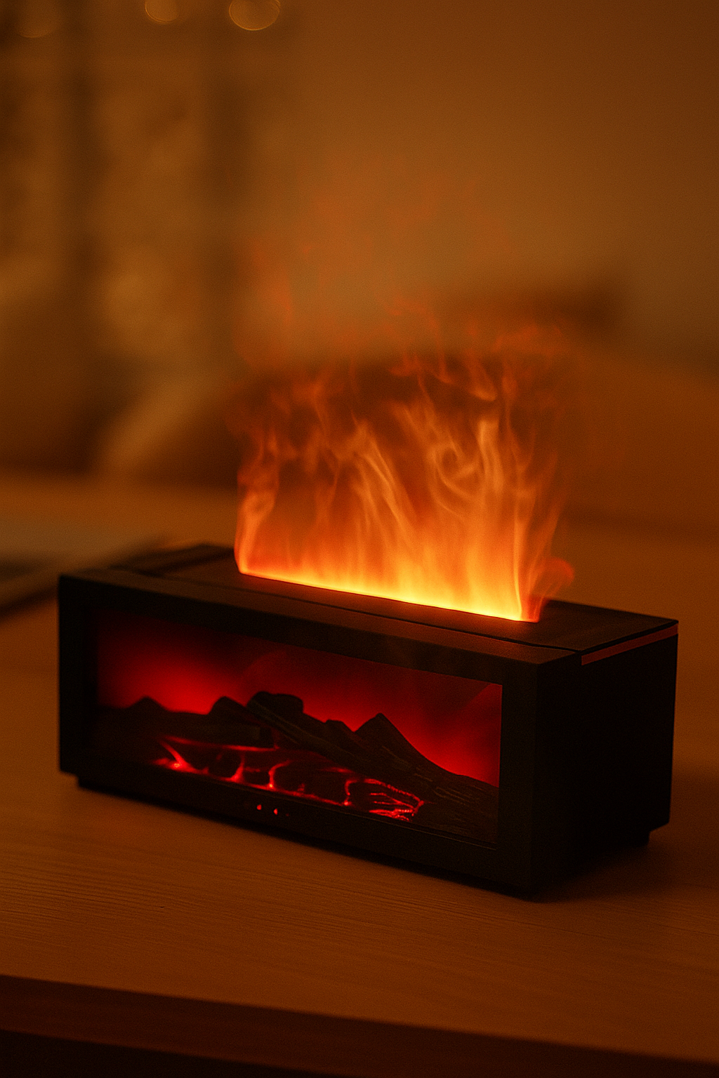 Modern Fireplace Diffuser — 3D Flame Aromatherapy