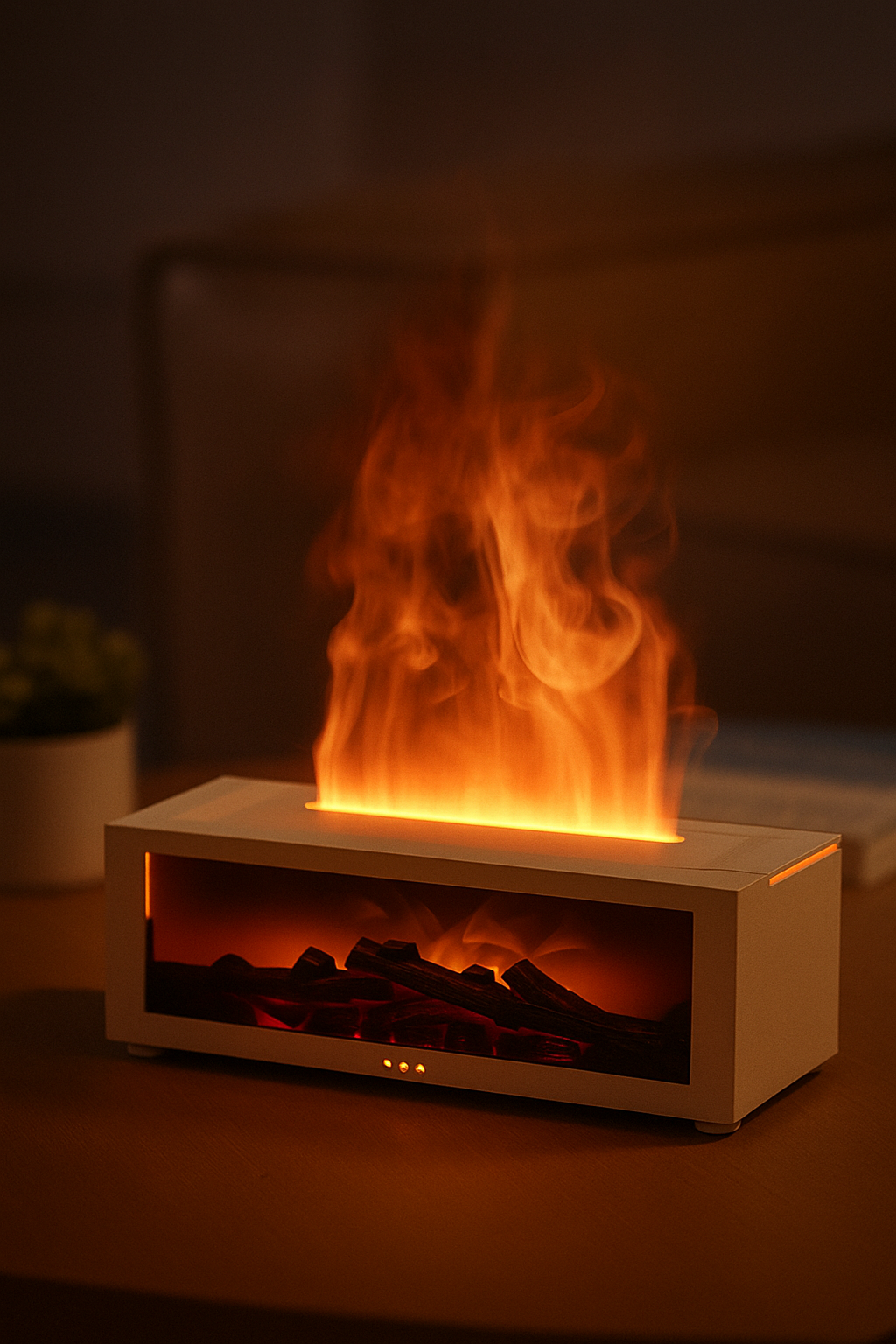 Modern Fireplace Diffuser — 3D Flame Aromatherapy