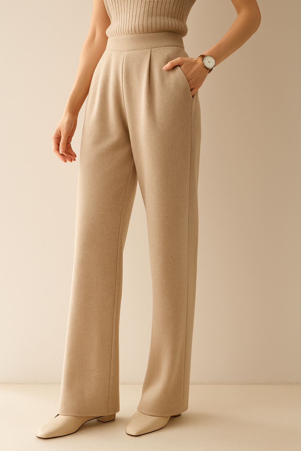 Women's Pure Cashmere Wide Leg Pants - Luxe Soft & Warm