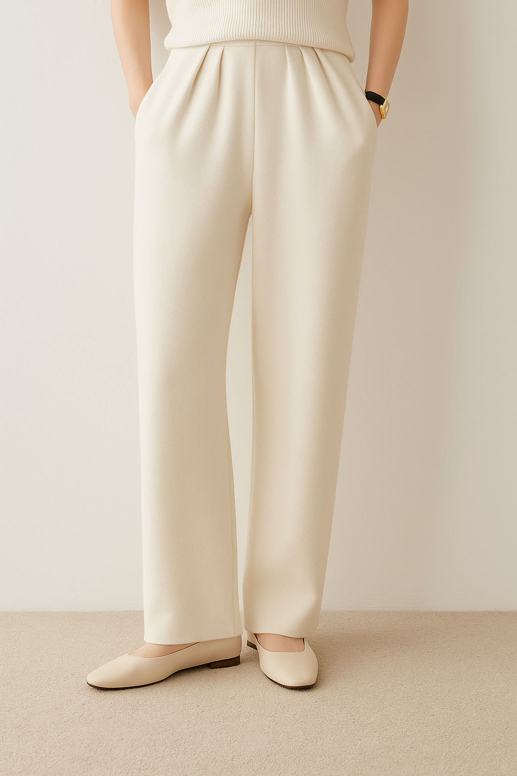 Women's Pure Cashmere Wide Leg Pants - Luxe Soft & Warm