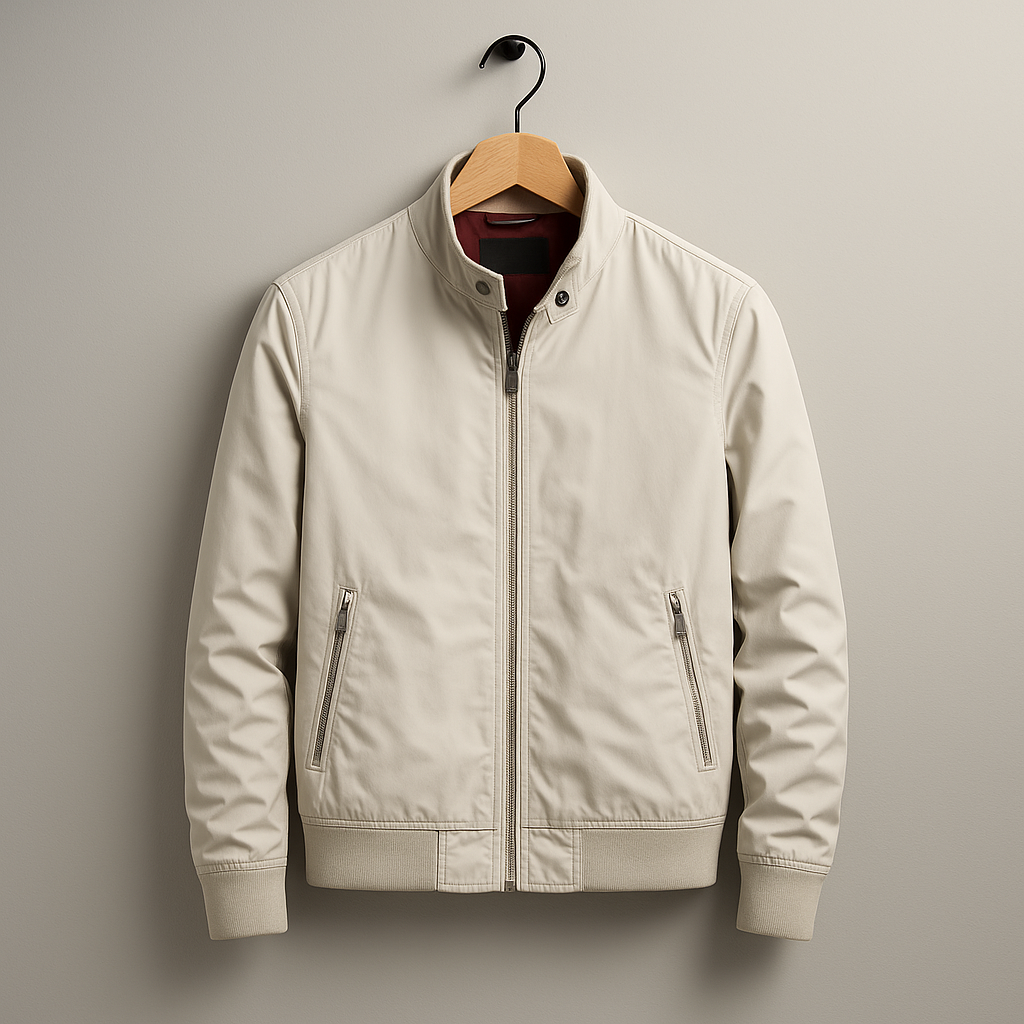 Men's Zip-Up Jacket with Pockets - Casual Stand Collar Outwear
