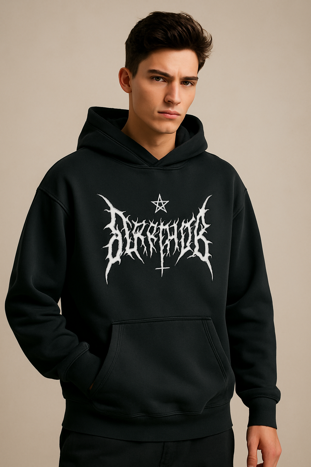 Vintage Washed Black Hoodie – Oversized Distressed Streetwear