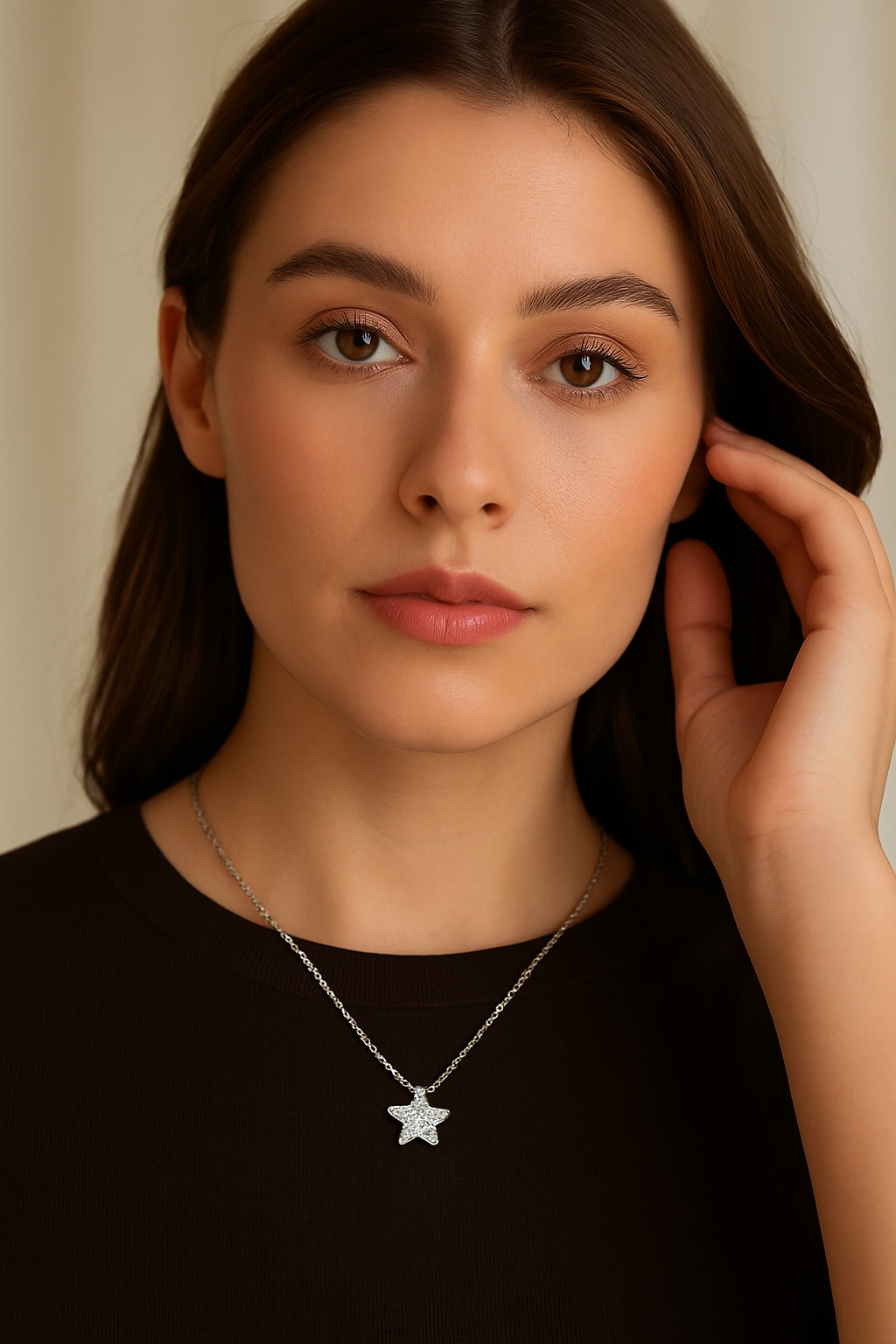 Magnetic Star Necklace – Dainty Rhinestone Clavicle Chain for Women
