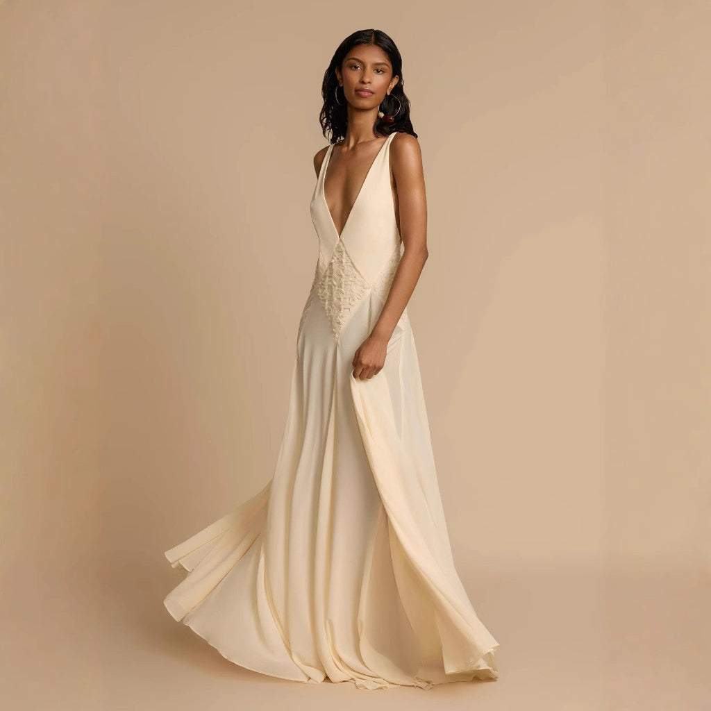 Elegant Lace Sling Dress – Hollow Out Stitching | Summer Chic Style