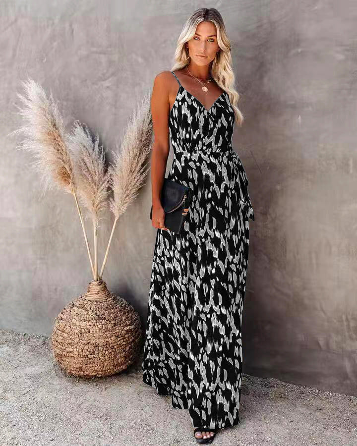 Floral Spaghetti Strap Midi Dress – Elegant Summer Outfit for Women