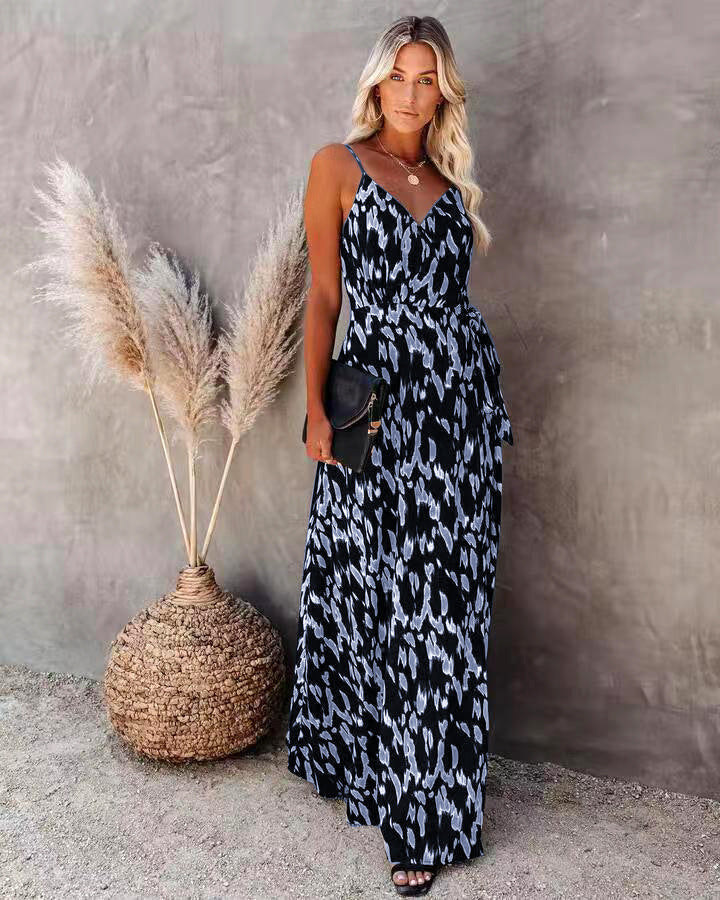 Floral Spaghetti Strap Midi Dress – Elegant Summer Outfit for Women