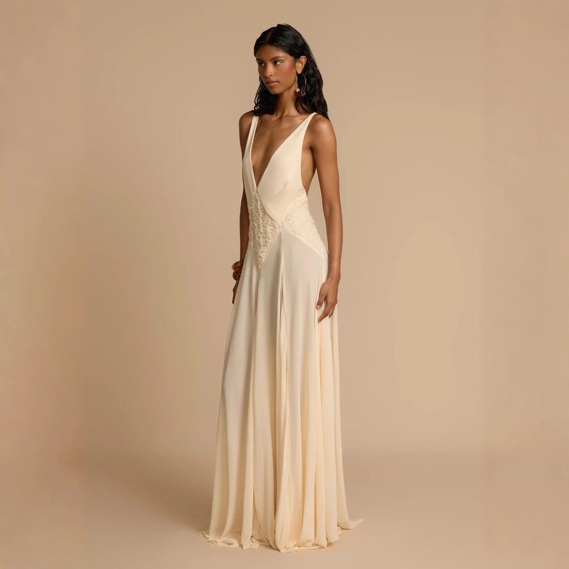 Elegant Lace Sling Dress – Hollow Out Stitching | Summer Chic Style