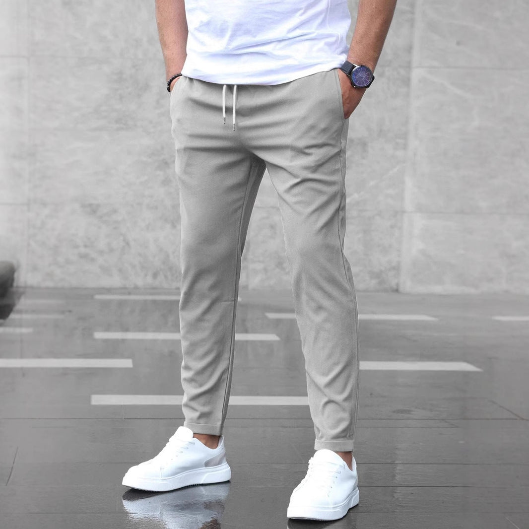 Men's Slim Fit Drawstring Pants with Pockets – Casual Comfort & Style