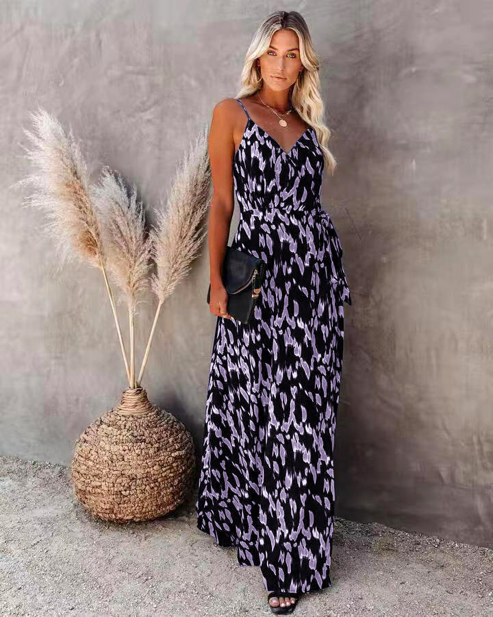 Floral Spaghetti Strap Midi Dress – Elegant Summer Outfit for Women