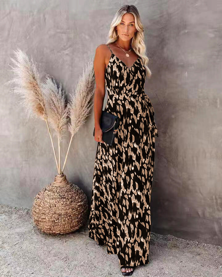 Floral Spaghetti Strap Midi Dress – Elegant Summer Outfit for Women
