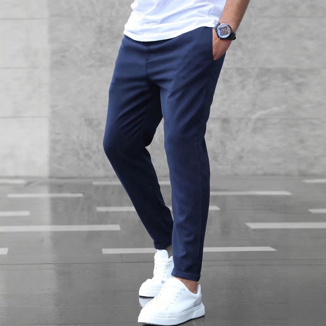 Men's Slim Fit Drawstring Pants with Pockets – Casual Comfort & Style