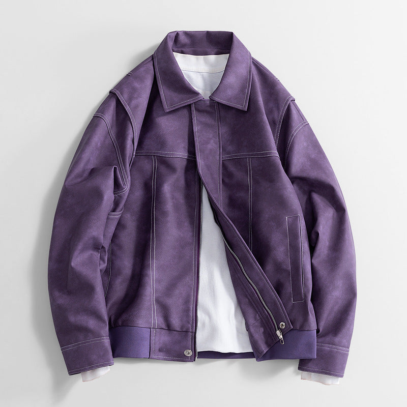 Men’s Retro PU Leather Jacket | Vintage Loose Fit