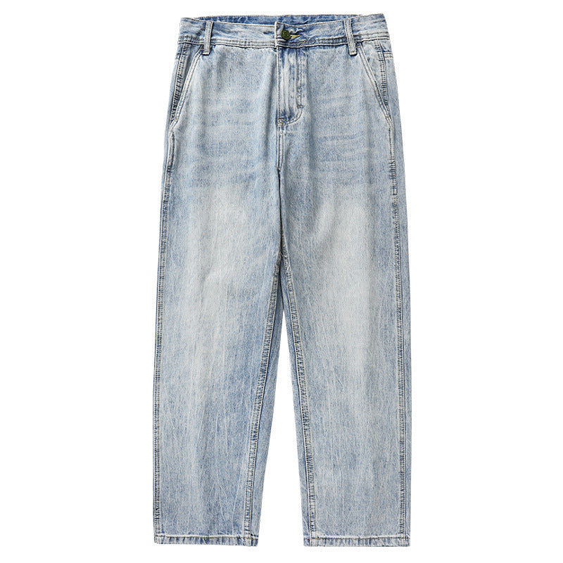 Men's Washed Distressed Loose Straight Jeans – Vintage Street Style