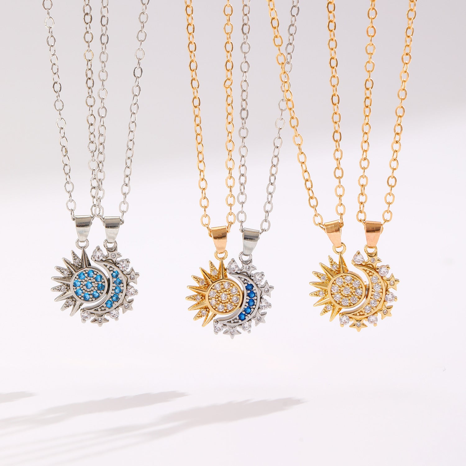Magnetic Sun & Moon Couple Necklace – Matching Love Pendants for Lovers